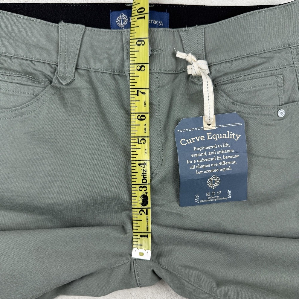 NWT-Democracy Ab Solution Ankle Skimmer Olive Green Pants Elastic Waist Size 4 - Picture 14 of 16